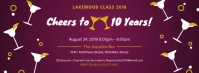 Purple School Reunion Party Invite Facebook Cover Photo template