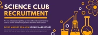 Purple Science Club Recruitment Banner Facebook Cover Photo template