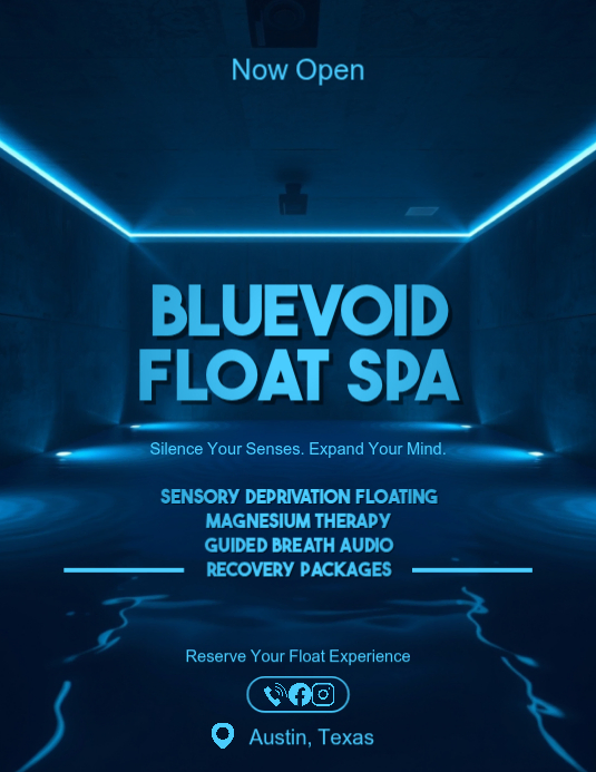 Float Flyer Design Purple Sensory Deprivation Float Spa Flyer Modelo | PosterMyWall