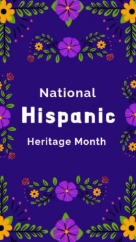 Purple Simple Animated Hispanic Heritage Mont Instagram Reel template