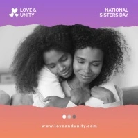 Purple Sisters Day Square Slideshow Cuadrado (1:1) template