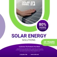 Purple Solar Energy Instagram Video Ad Design Persegi (1:1) template
