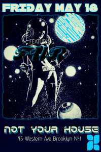 Purple Space-Themed Party Poster Affiche template