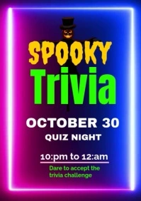 Purple Spooky Trivia Night A2 template