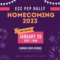 Purple sports team school pep rally post template
