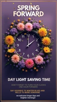 Purple Spring Forward  Instagram Story template
