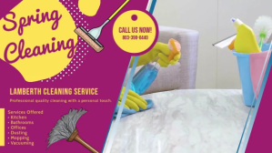 Purple Spring Home Cleaning Banner Facebook Cover Video (16:9) template
