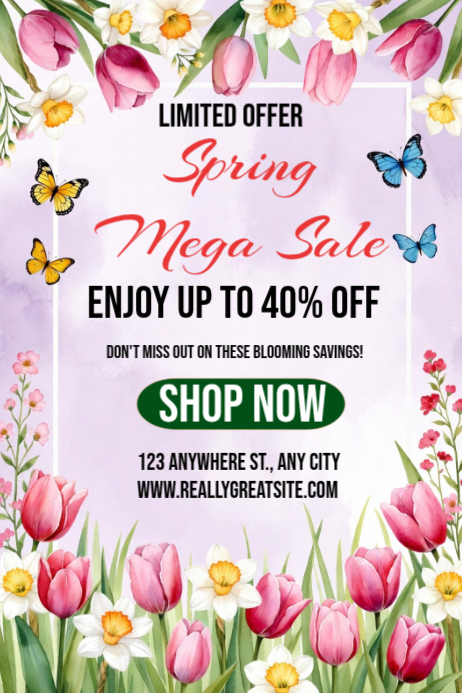 Purple Spring Sale Offer Template 2026 Poster | PosterMyWall