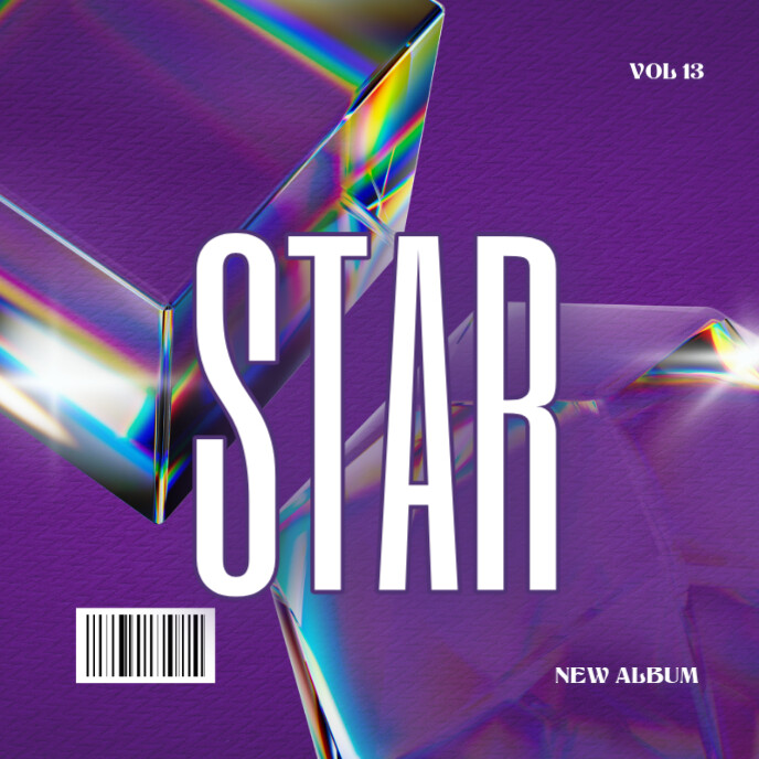 Purple Star Album Cover Template | PosterMyWall