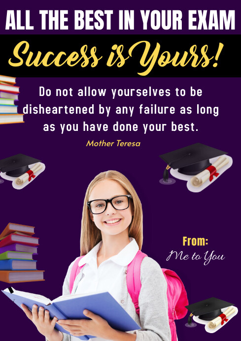 Purple Success Card Template A4 | PosterMyWall