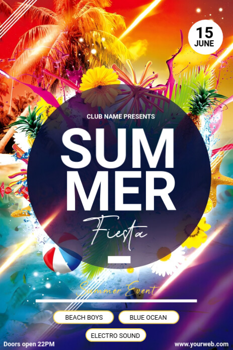 Purple Summer  Pinterest Graphic template
