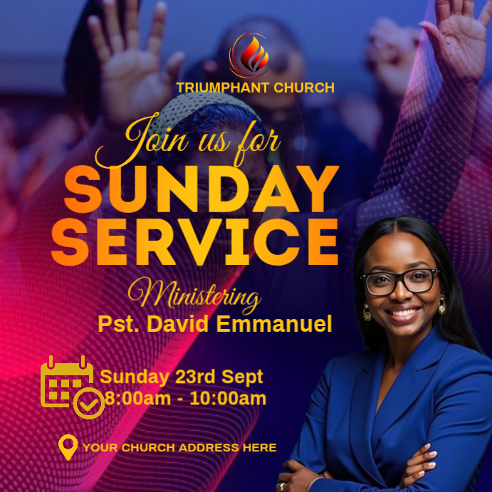 Sunday Church Service Template | PosterMyWall