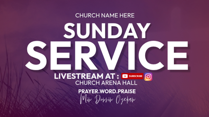 Purple Sunday Church Service Livestream YouTube Thumbnail Template ...