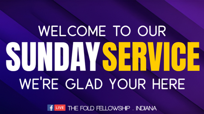 Purple Sunday Service YouTube Thumbnail Template | PosterMyWall
