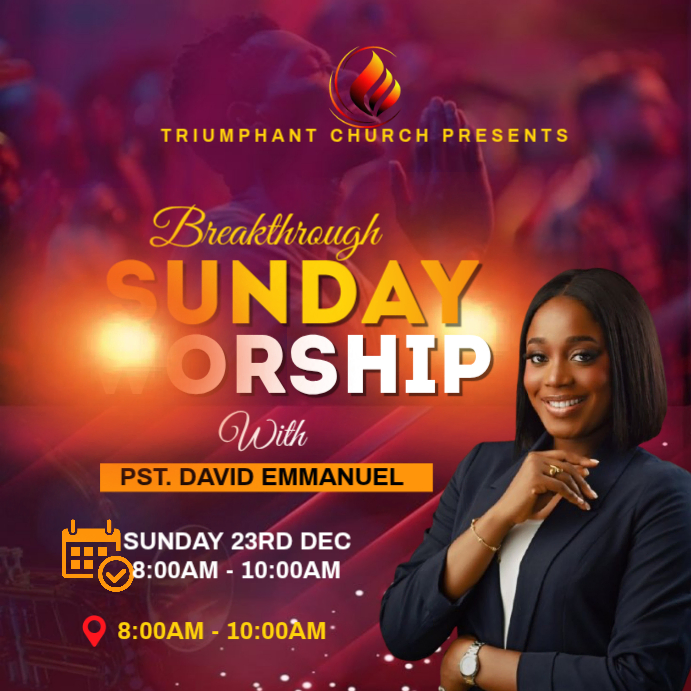 Purple Sunday Worship Event Instagram Post Template | PosterMyWall