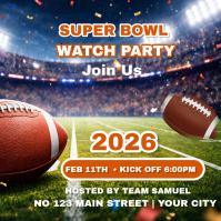Purple Super Bowl Watch Party Logo template