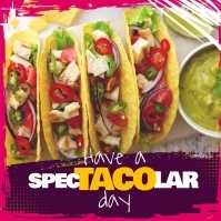 Purple Taco Food Restaurant Square Video Quadrat (1:1) template