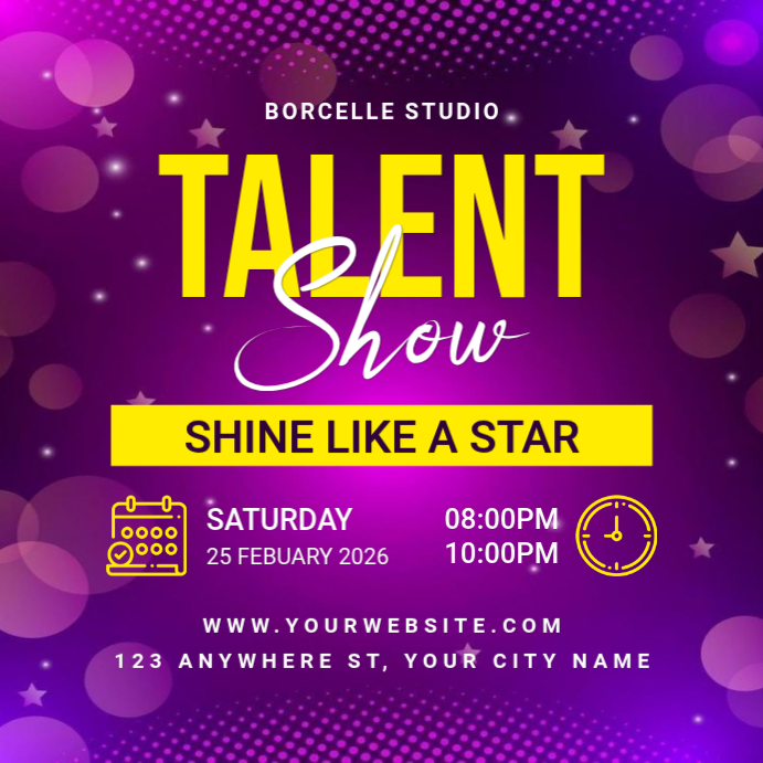 Purple Talent Show Instagram Post Template | PosterMyWall