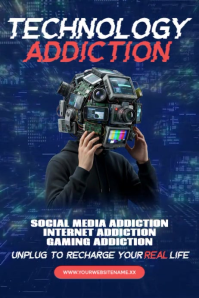 Purple Technology Addiction Awareness & Digital Detox Video Poster Plakat template