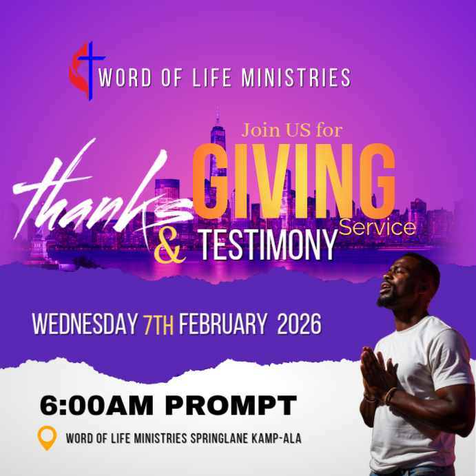 Thanksgiving & Testimony Service Template | PosterMyWall