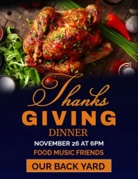 Purple Thanksgiving Dinner  Invitation Flyer (us Letter) template
