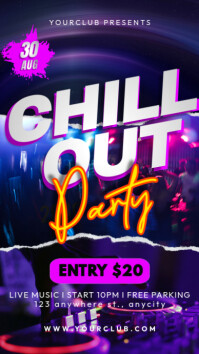 Purple Tipografi Chillout Party Tampilan Digital (9:16) template