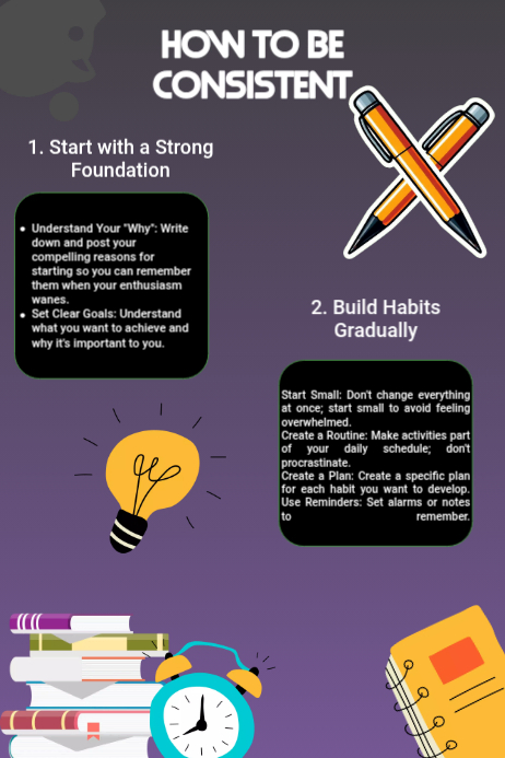 Purple Consistency Tips Posters Template | PosterMyWall
