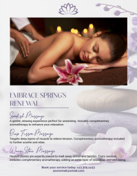 Purple Tones Modern Massage Spa Flyer Volantino (US Letter) template