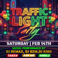 Purple Traffic Light Party Instagram Post template