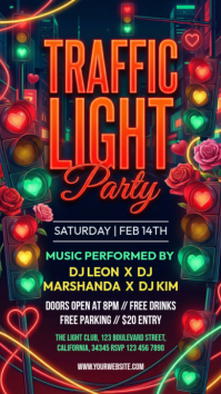 Purple Traffic Light Party Instagram Story template