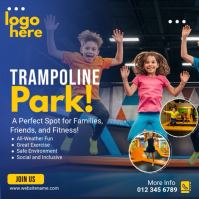 Purple Trampoline Park Instagram Post Video template