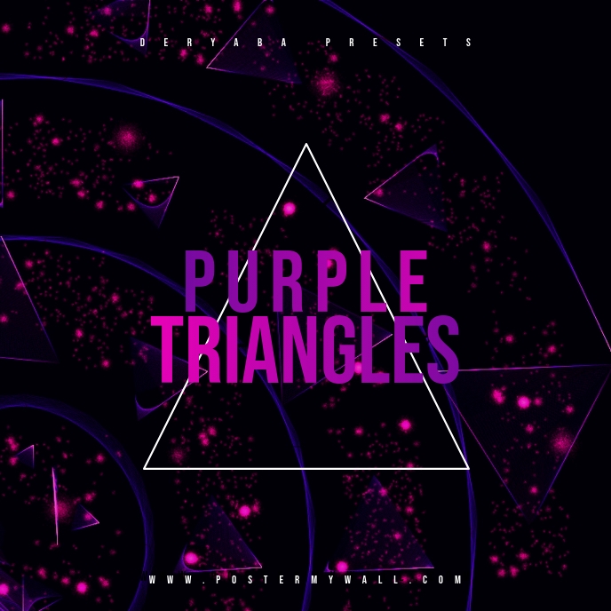 Purple Triangles Mixtape CD Cover Template | PosterMyWall