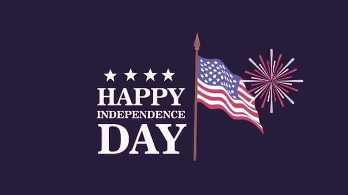 Purple Typographic 4th Of July Celebration  Digital Display (16:9) template