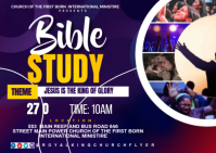 Purple Bible Study Event Postcard Template