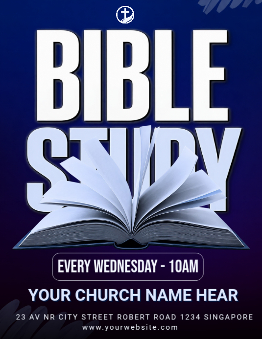 Bible Study Color Plantilla de Purple Typographic Bible Study Flyer | PosterMyWall