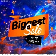 Purple Typographic Biggest Sale  Instagram Post template