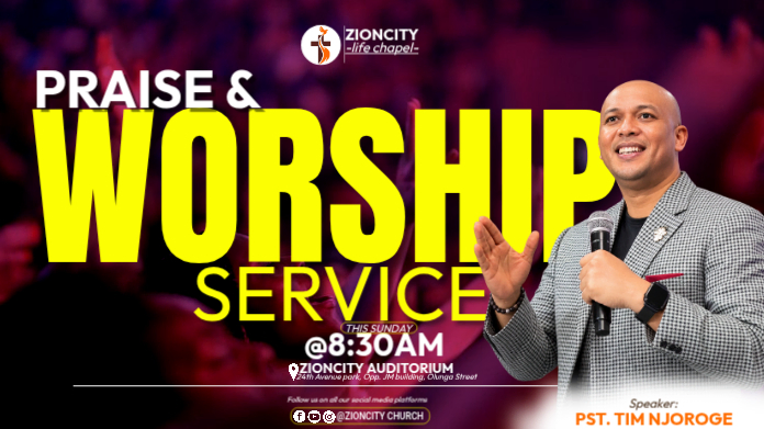 Purple Typographic Church Worship Service Twitter Post Template ...
