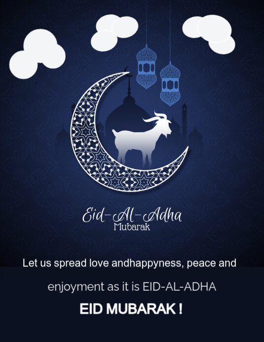 Purple Typographic Eid Al Adha , Qurban Flyer (us Letter) template