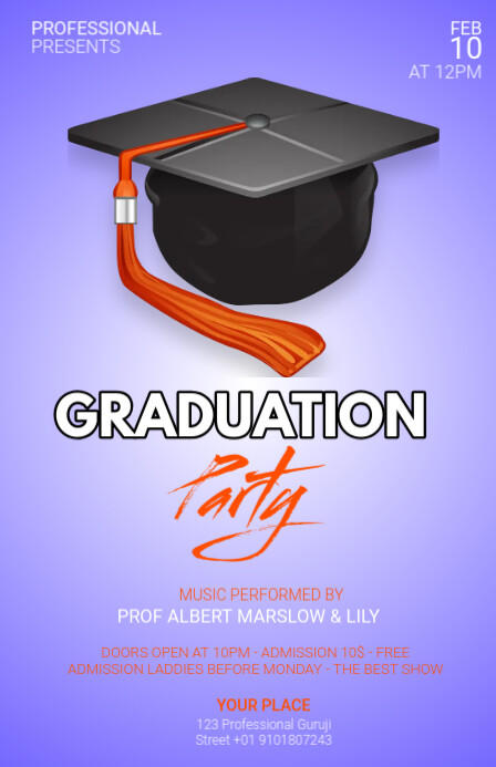 Plantilla de Purple Typographic Graduation Party Tabloid | PosterMyWall