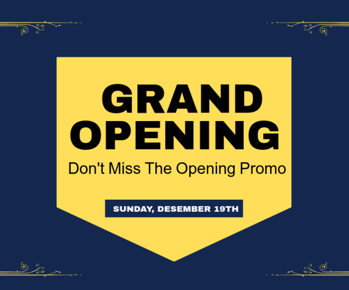 Purple Typographic Grand Opening Ceremony Posters  Medium Rectangle template