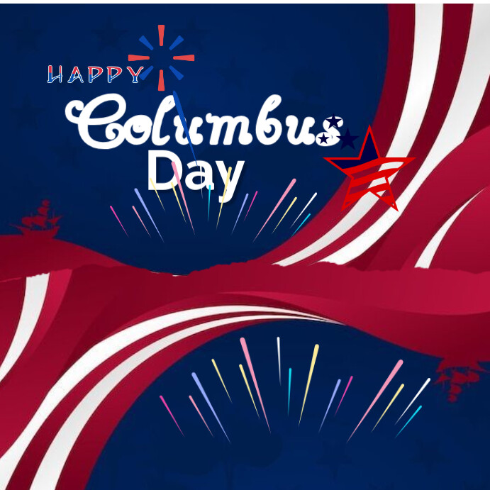 Copy of Purple Typographic Happy Columbus Day Instagr | PosterMyWall