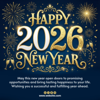 Purple Typographic Happy New Year 2026 Instagram Post template