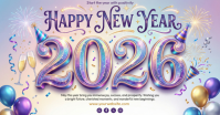 Purple Typographic Happy New Year Facebook Shared Image template
