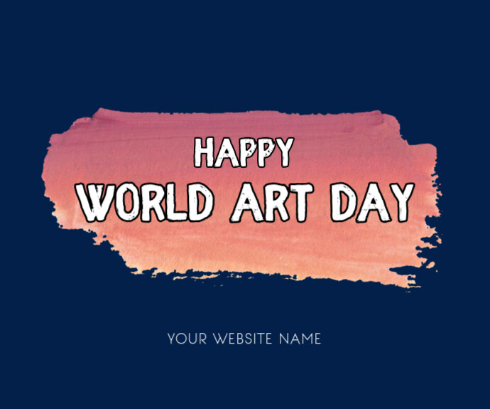 Purple Typographic Happy World Art Day Celebration  Medium Rectangle Retângulo médio template