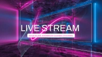 Purple Typographic Live Stream - Gaming Channel Banner  Digital Display (16:9) template