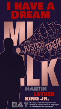 Purple Typographic Martin Luther King Jr. Day Instagram Story template