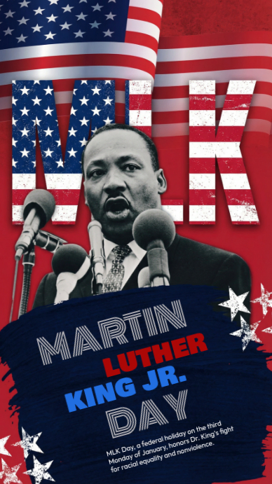 Purple Typographic Mlk Day Instagram Story Template | PosterMyWall