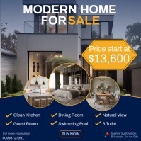 Purple Typographic Modern Home For Sale Instagram Post template