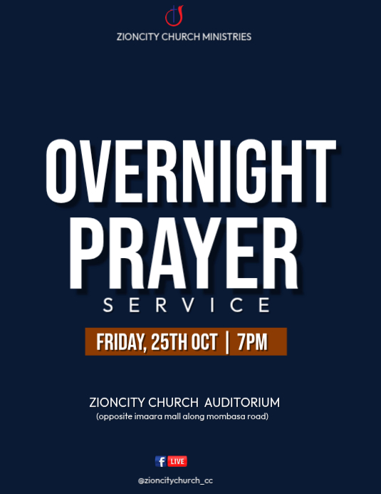 Purple Typographic Overnight Prayer Service Flyer Template | PosterMyWall