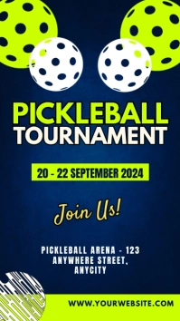 Purple Typographic Pickleball Tournament Tamp Digital Display (9:16) template